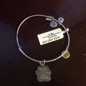 Alex and Ani Paw Print Silver Bracelet